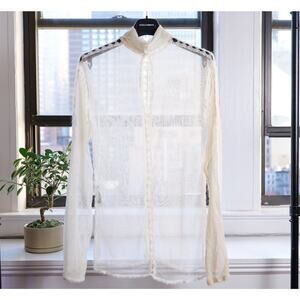 Dolce & Gabbana Vintage Vanilla White Woven Top (IT46, F/W 2004)